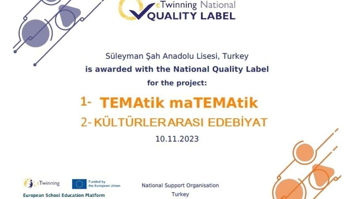 E-twinning Projelerimize Ulusal Kalite Etiketi